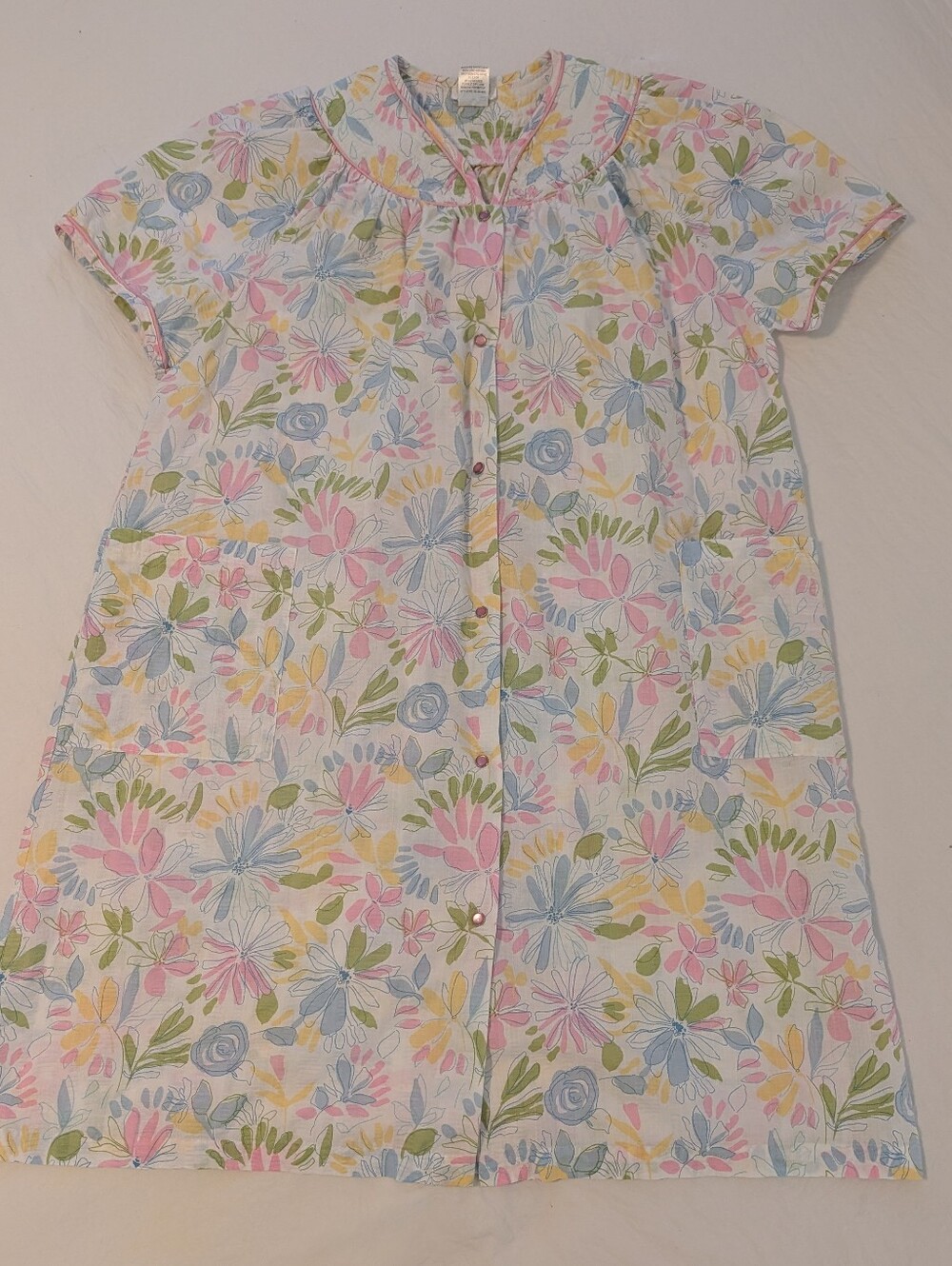 Barbizon Sleepwear Muumuu House dress Traditional Robe Floral Vtg Retro XL Mumu - Picture 10 of 12